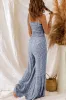 Smocked Printed Spaghetti Strap Jumpsuit sold by Charming Charlie