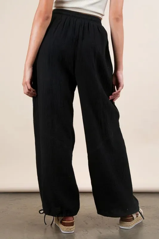 VERY J Wide Leg Gauze Solid Pants sold by Charming Charlie product image thumbnail 5