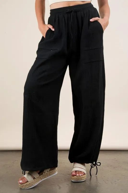 VERY J Wide Leg Gauze Solid Pants sold by Charming Charlie product image thumbnail 2