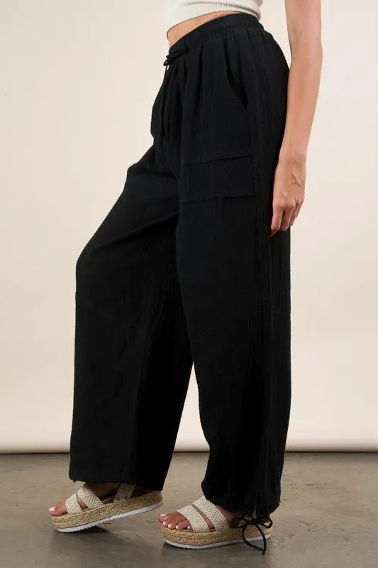 VERY J Wide Leg Gauze Solid Pants sold by Charming Charlie product image thumbnail 3