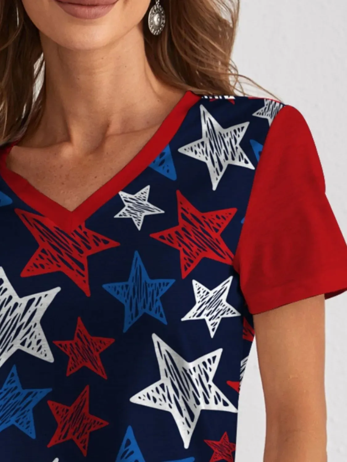 Star V-Neck Short Sleeve T-Shirt sold by Charming Charlie product image thumbnail 3