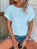 Eyelet Round Neck Short Sleeve Top sold by Charming Charlie