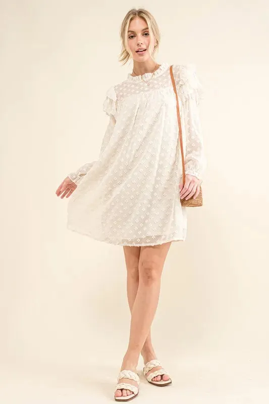 And The Why Ruffle Shoulder with Textured Woven Dress sold by Charming Charlie product image thumbnail 5