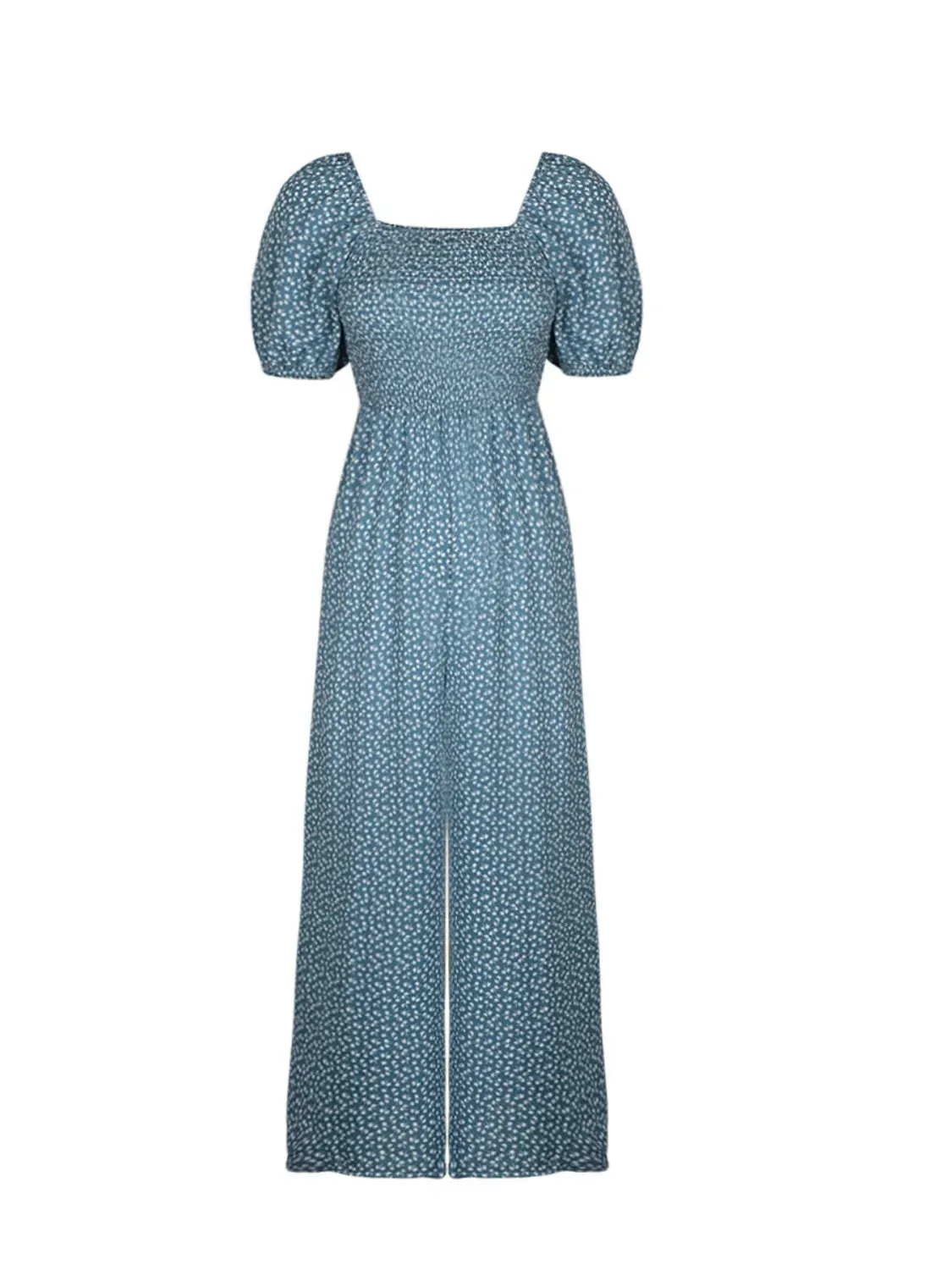 Printed Square Neck Puff Sleeve Jumpsuit sold by Charming Charlie product image thumbnail 5