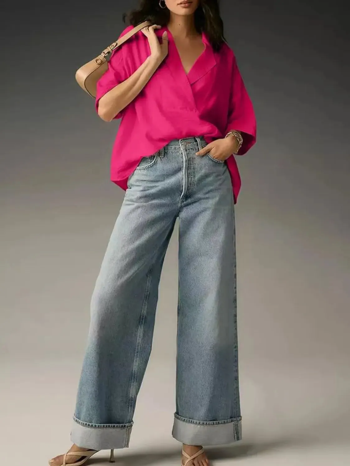 Collared Neck Half Sleeve Blouse sold by Charming Charlie product image thumbnail 2