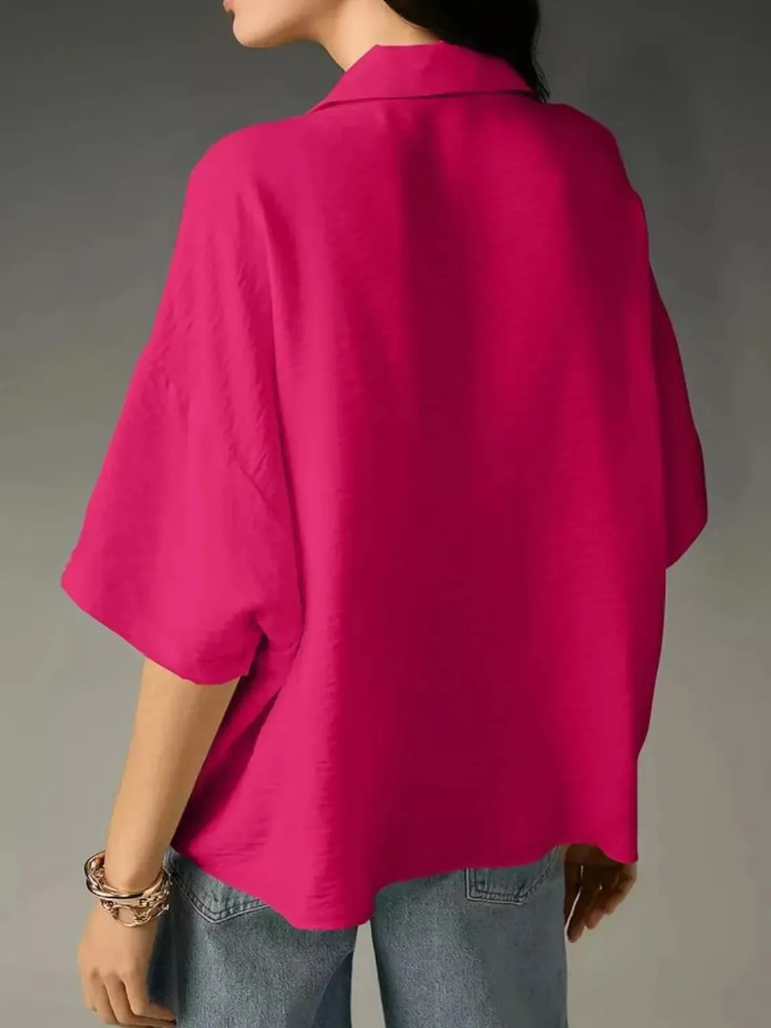 Collared Neck Half Sleeve Blouse sold by Charming Charlie product image thumbnail 4