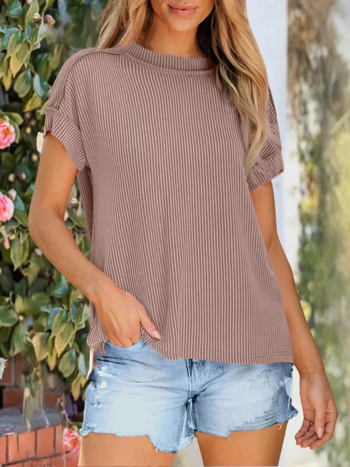 Round Neck Short Sleeve T-Shirt sold by Charming Charlie product image thumbnail 2