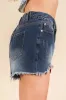 VERY J Raw Hem Pocketed Contrast Washed Denim Shorts sold by Charming Charlie