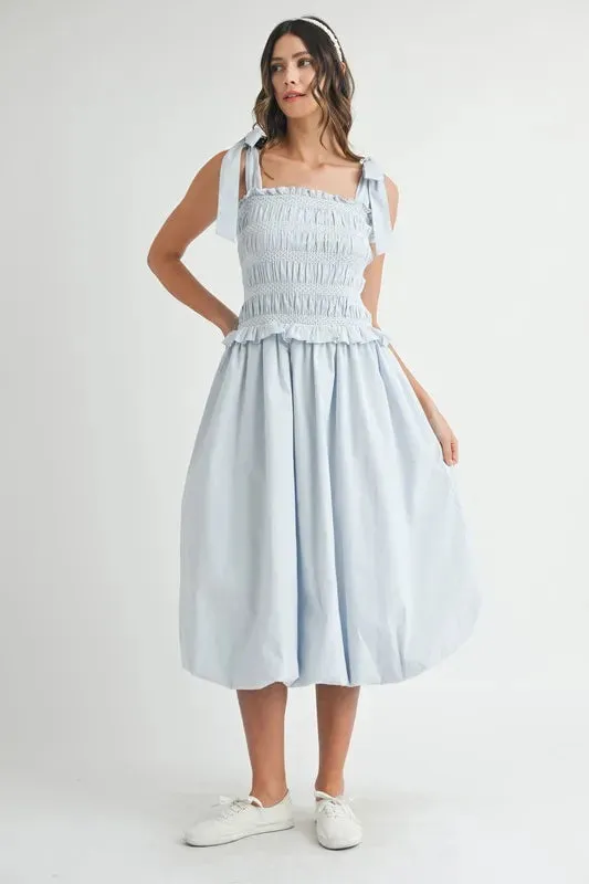 MABLE Smocked Bodice Bubble Midi Dress sold by Charming Charlie product image thumbnail 3