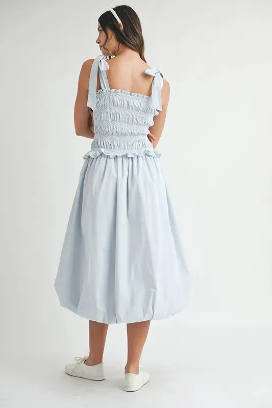 MABLE Smocked Bodice Bubble Midi Dress sold by Charming Charlie product image thumbnail 5