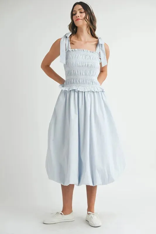 MABLE Smocked Bodice Bubble Midi Dress sold by Charming Charlie product image thumbnail 2