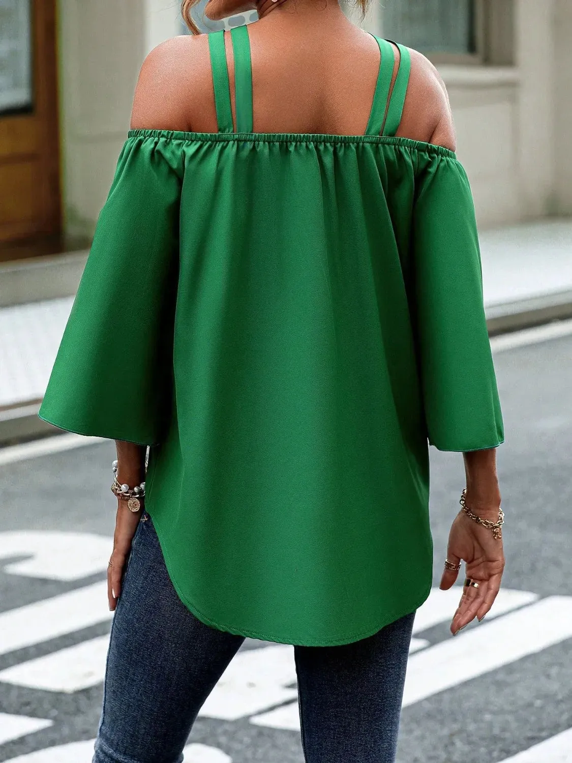 Cold Shoulder 3/4 Sleeve Blouse sold by Charming Charlie product image thumbnail 3