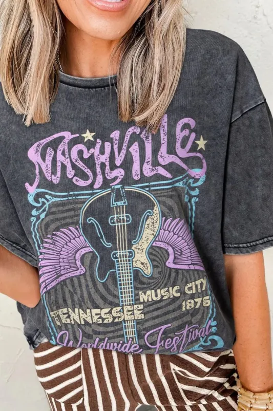 Graphic Mineral Washed Vintage Tee sold by Charming Charlie