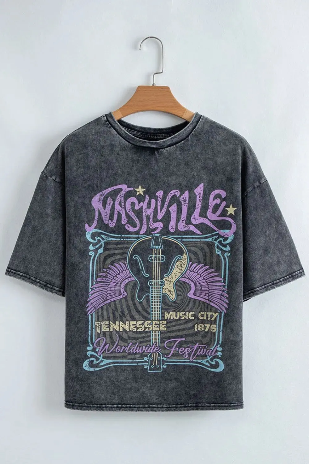 Graphic Mineral Washed Vintage Tee sold by Charming Charlie product image thumbnail 3