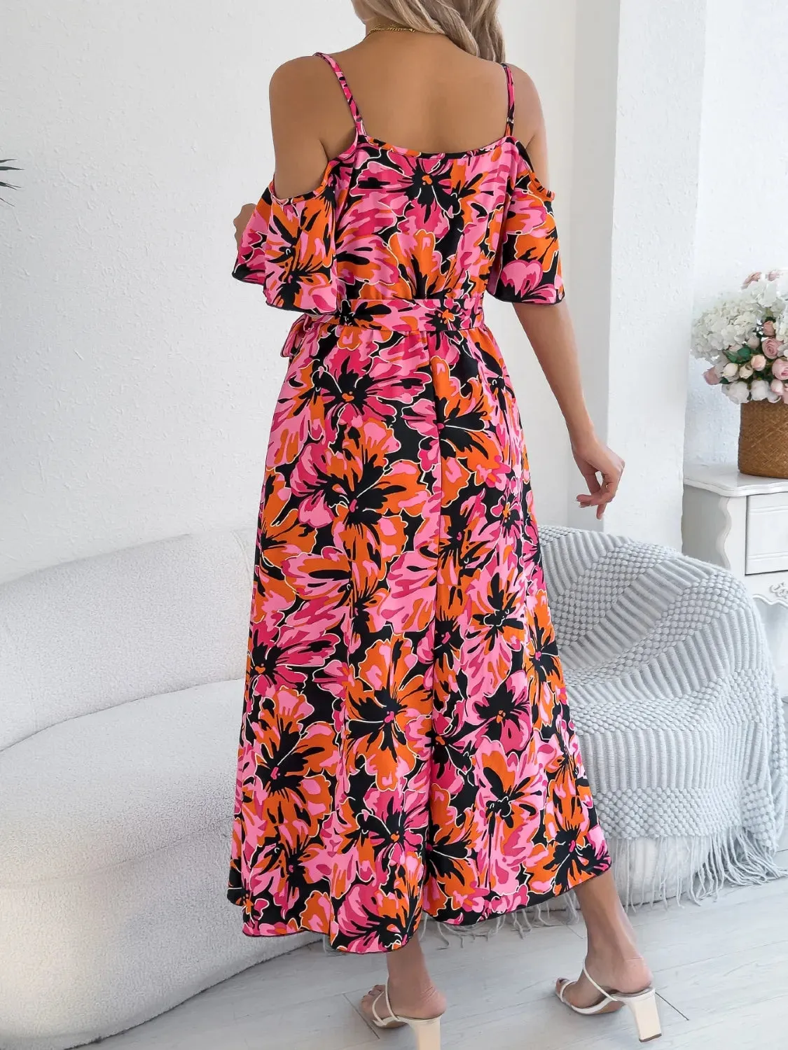 Printed Cold Shoulder Midi Cami Dress sold by Charming Charlie product image thumbnail 2
