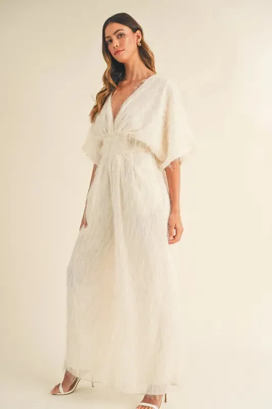 MABLE Fluffy Deep V Neck Wide Leg Jumpsuit sold by Charming Charlie product image thumbnail 3