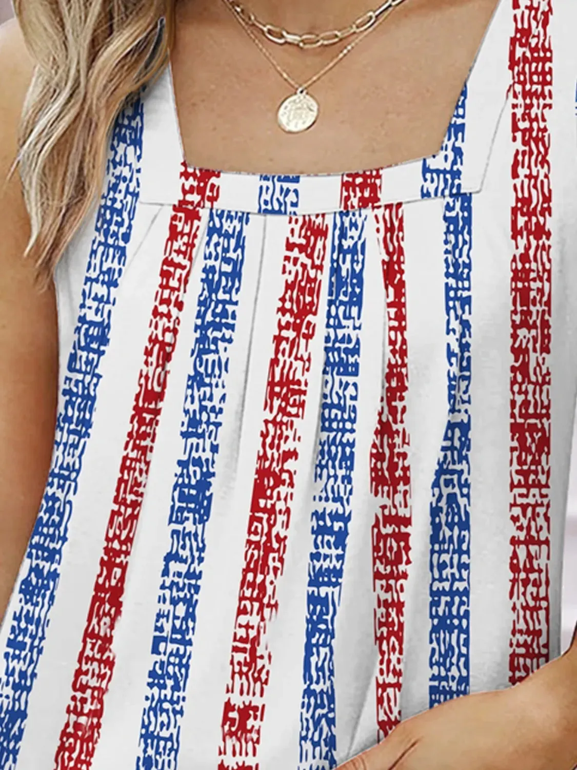 Striped Square Neck Tank sold by Charming Charlie product image thumbnail 2