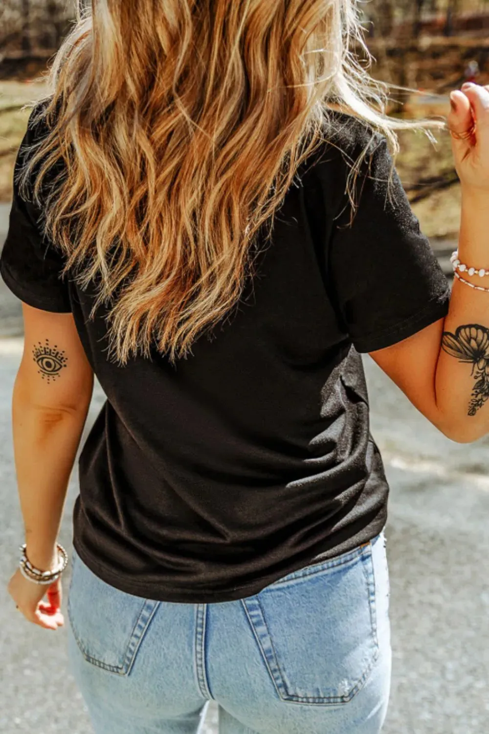 Embroidered Round Neck Short Sleeve T-Shirt sold by Charming Charlie product image thumbnail 2