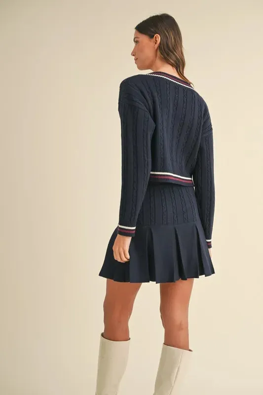 MABLE Cable-Knit Top and Pleated Skirt Sweater Set sold by Charming Charlie product image thumbnail 4