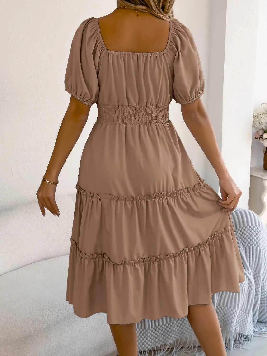 Square Neck Short Puff Sleeve Dress sold by Charming Charlie product image thumbnail 3