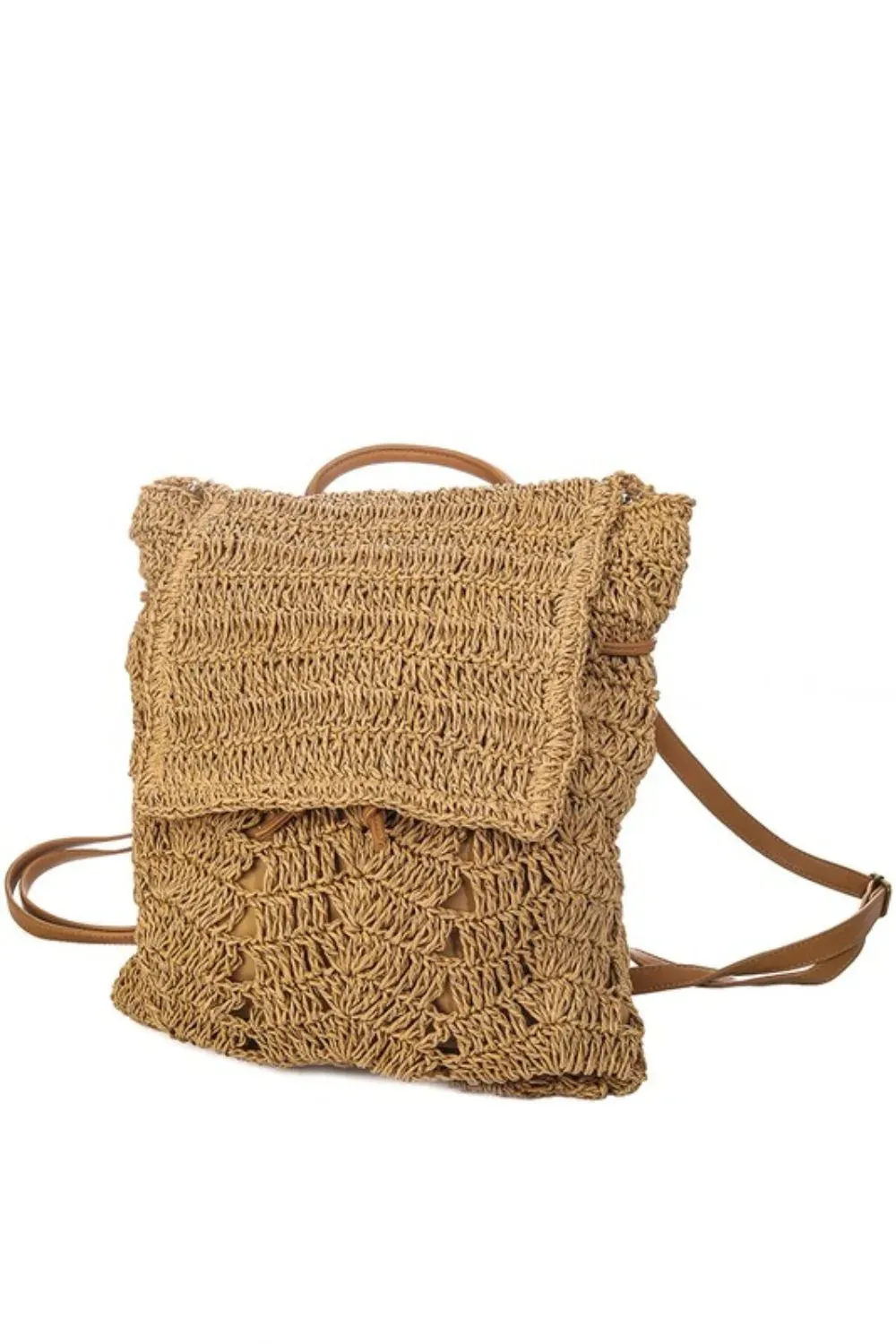Fame Straw Braided Fashion Backpack sold by Charming Charlie product image thumbnail 2