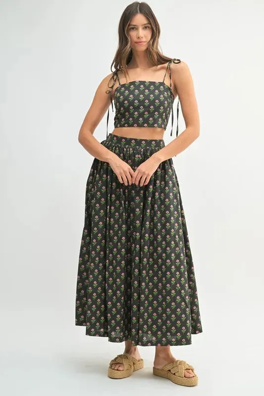 MABLE Floral Crop Top and Skirt Set sold by Charming Charlie product image thumbnail 2