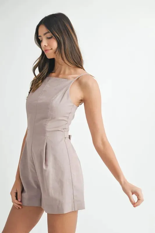 MABLE Adjustable Shoulder Strap Linen Romper sold by Charming Charlie product image thumbnail 4