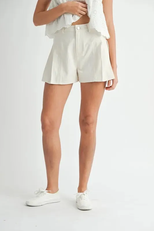 MABLE Pleated High Waist Twill Shorts sold by Charming Charlie product image thumbnail 2