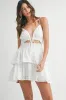 MABLE Lace Eyelet Ruffle Mini Dress With Front Cutout sold by Charming Charlie