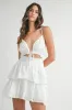 MABLE Lace Eyelet Ruffle Mini Dress With Front Cutout sold by Charming Charlie