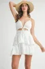 MABLE Lace Eyelet Ruffle Mini Dress With Front Cutout sold by Charming Charlie