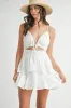 MABLE Lace Eyelet Ruffle Mini Dress With Front Cutout sold by Charming Charlie