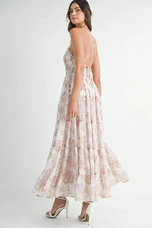MABLE Floral Print Tiered Cami Maxi Dress sold by Charming Charlie product image thumbnail 5