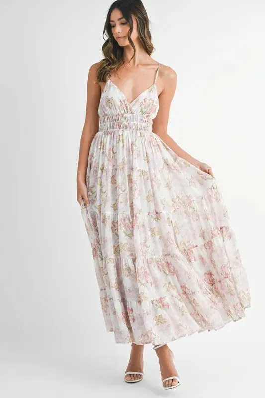 MABLE Floral Print Tiered Cami Maxi Dress sold by Charming Charlie product image thumbnail 2