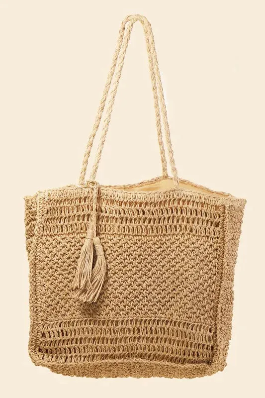 Fame Straw Knit Tote Bag sold by Charming Charlie