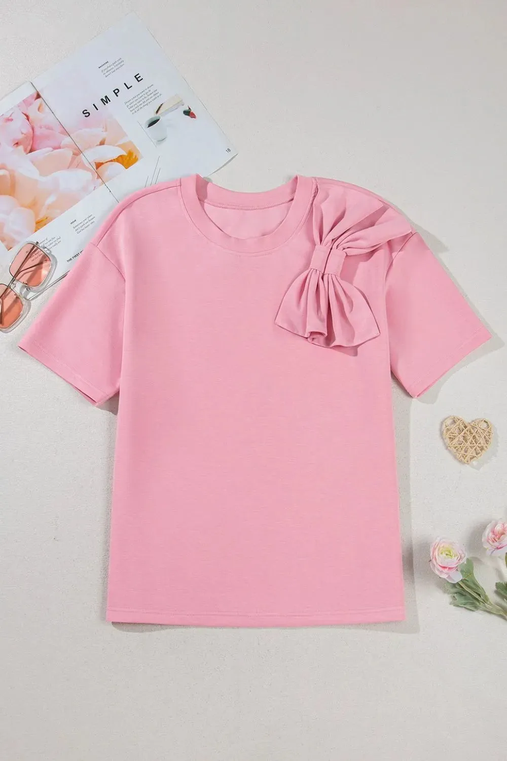 Bow Round Neck Short Sleeve T-Shirt sold by Charming Charlie product image thumbnail 3