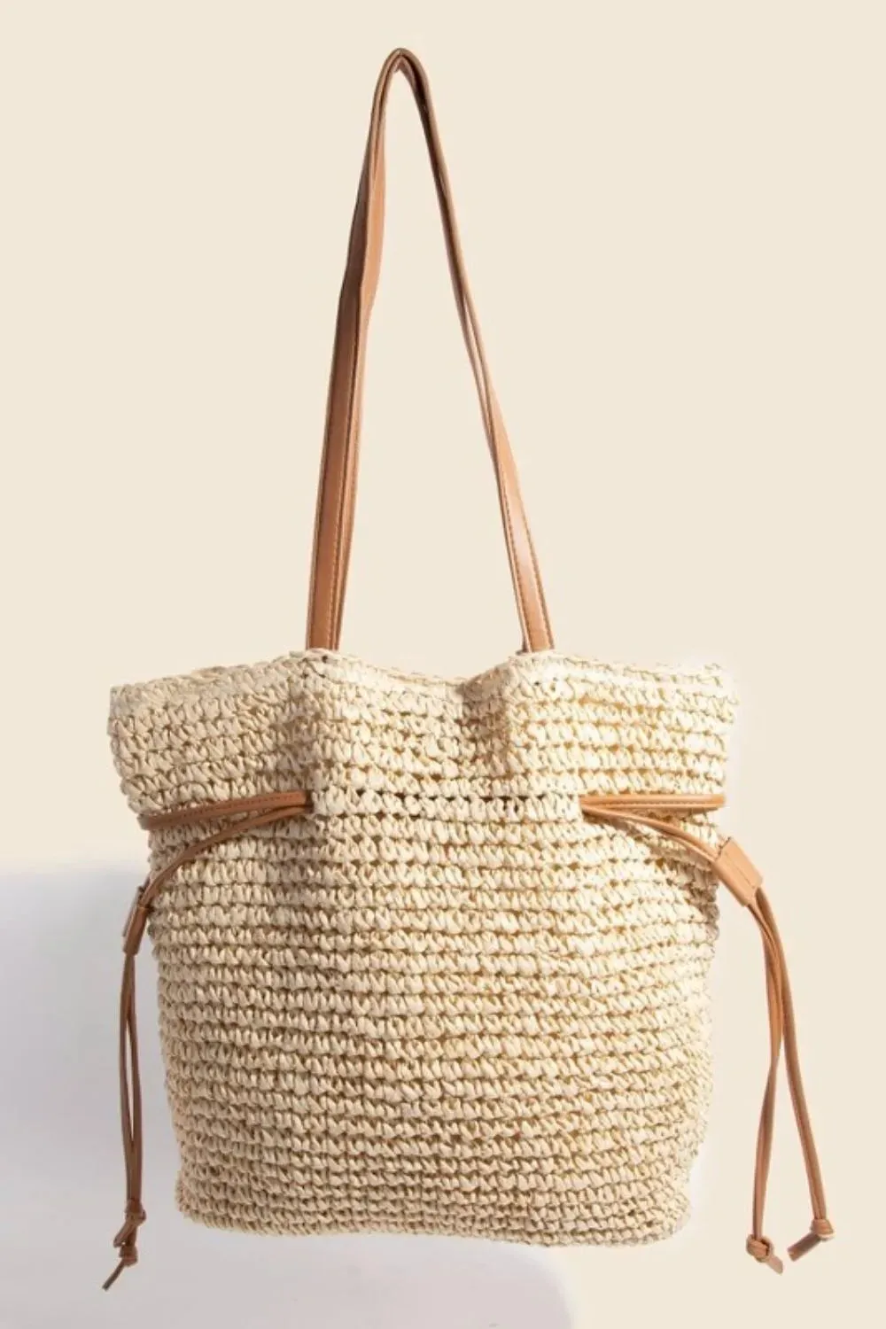Fame Faux Leather Straps Braided Tote Bag sold by Charming Charlie