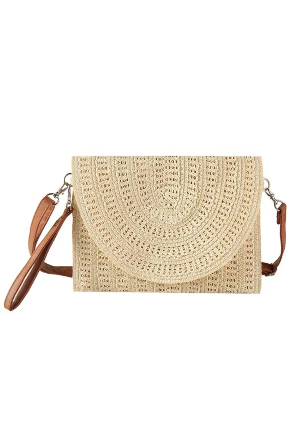 Fame Woven Pattern Straw Crossbody Bag sold by Charming Charlie product image thumbnail 2