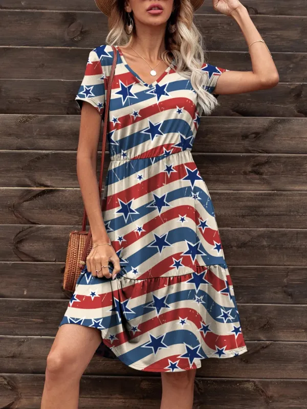 Striped & Star Short Sleeve Mini Tee Dress sold by Charming Charlie