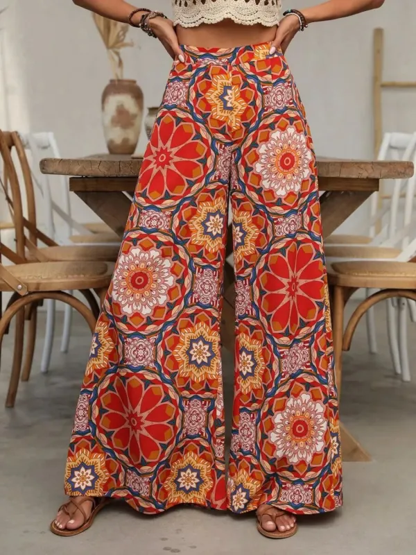 Printed Wide Leg Pants sold by Charming Charlie