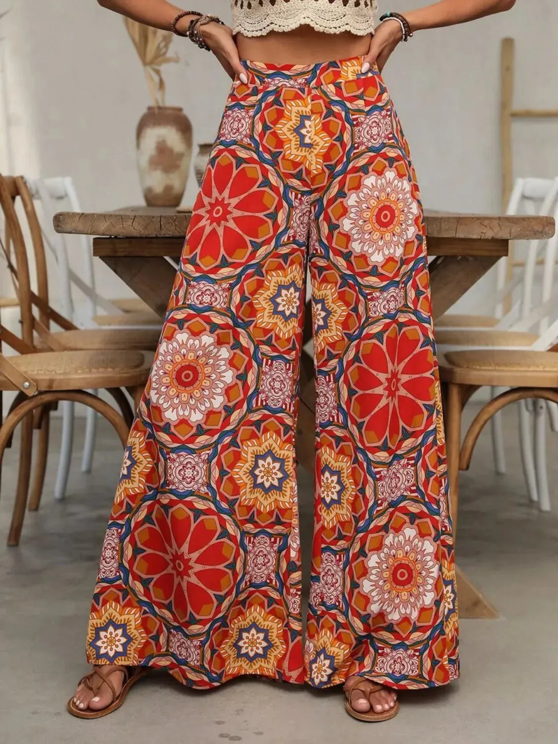 Printed Wide Leg Pants sold by Charming Charlie