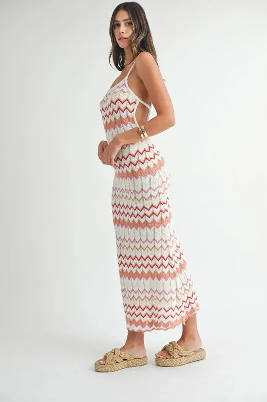 MABLE Lightweight Pointelle Chevron Knit Maxi Dress sold by Charming Charlie product image thumbnail 5