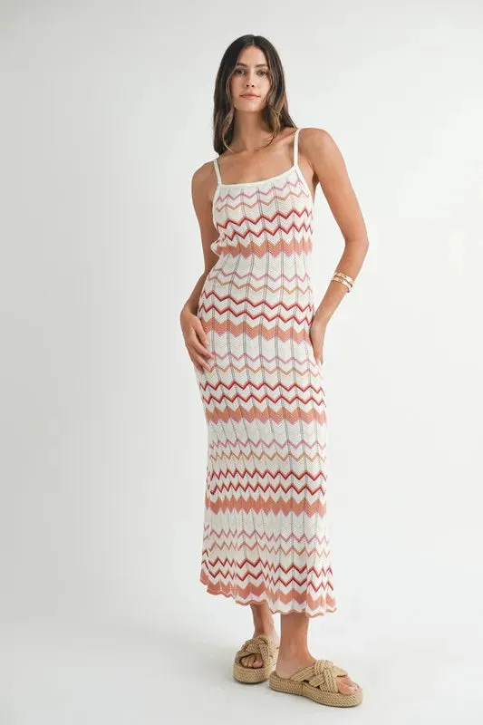MABLE Lightweight Pointelle Chevron Knit Maxi Dress sold by Charming Charlie product image thumbnail 2