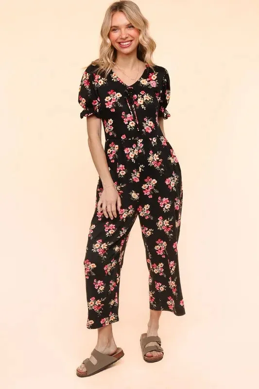 Haptics Flora Knit Spring Jumpsuit With Side Pockets sold by Charming Charlie