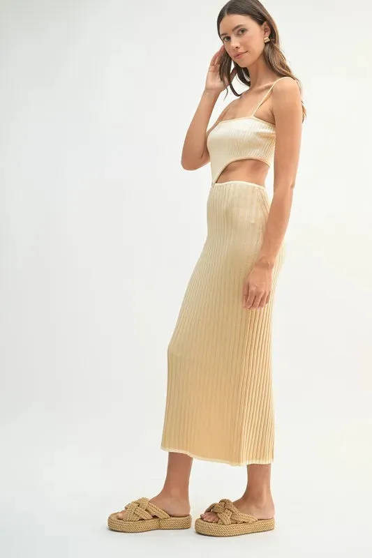 MABLE Ribbed Knit Color Block Cutout Midi Dress sold by Charming Charlie product image thumbnail 3