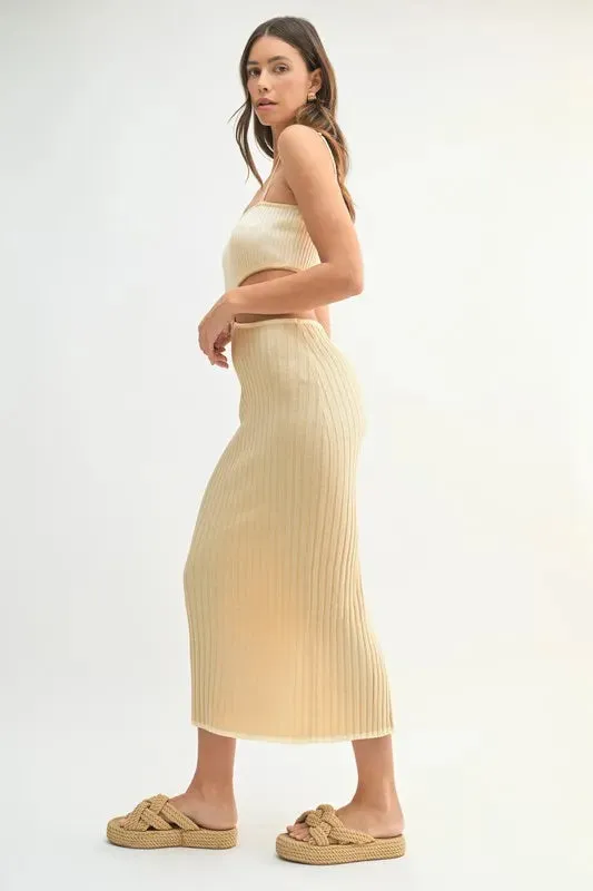 MABLE Ribbed Knit Color Block Cutout Midi Dress sold by Charming Charlie product image thumbnail 5