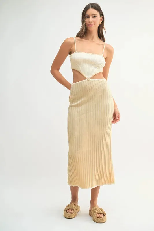 MABLE Ribbed Knit Color Block Cutout Midi Dress sold by Charming Charlie product image thumbnail 2