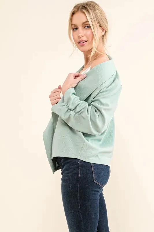 And The Why Stretch Non-Wrinkled Basic Open-Front Blazer sold by Charming Charlie product image thumbnail 4