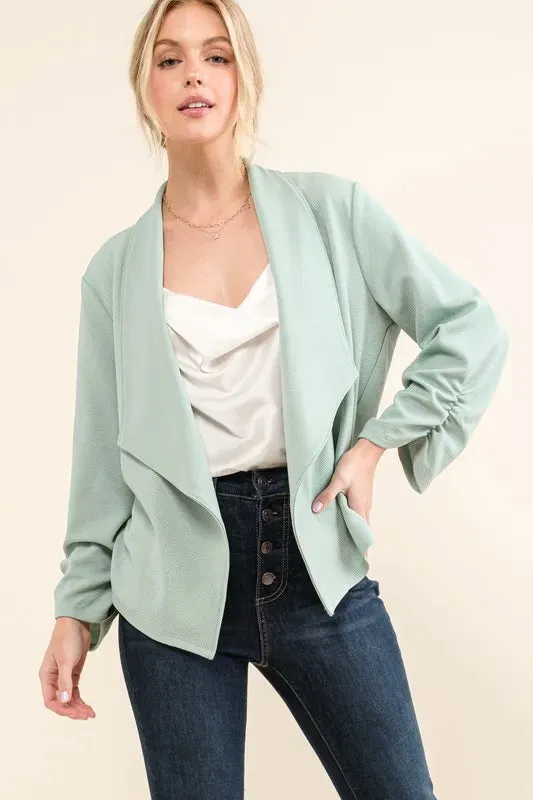And The Why Stretch Non-Wrinkled Basic Open-Front Blazer sold by Charming Charlie product image thumbnail 2