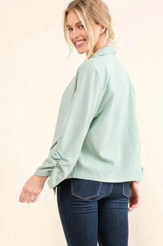 And The Why Stretch Non-Wrinkled Basic Open-Front Blazer sold by Charming Charlie product image thumbnail 5
